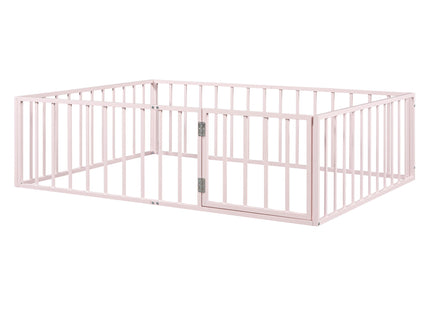 Metal Floor Bed Frame With Fence And Door
