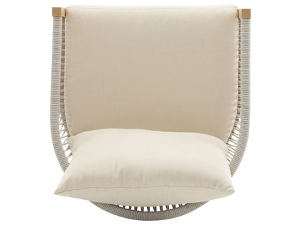 Modern Curved Aluminum Lounge Chair With Stylish Rope Weave Design And Cushioned Comfort For Outdoor