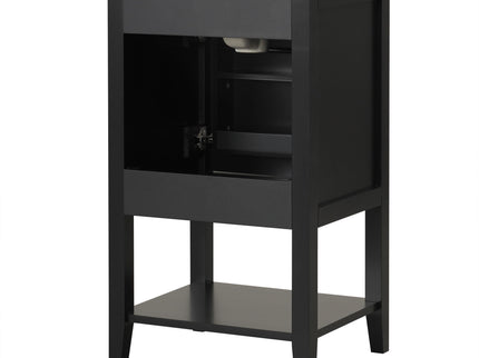 Modern Bathroom Vanity With Sink, Soft-Closing Door And Open Shelf