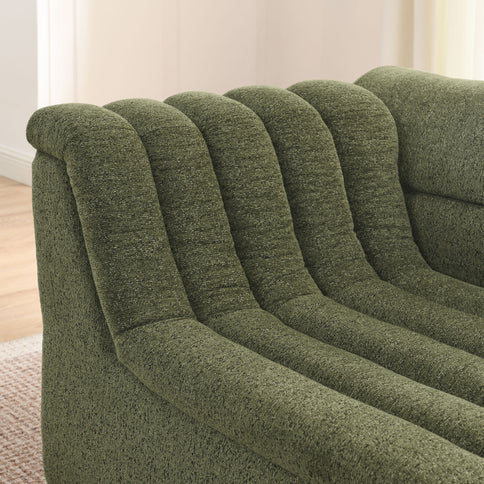 Upholstered L-Shaped Modular Sectional Sofa With Chaise, Wave-Shaped Armrest