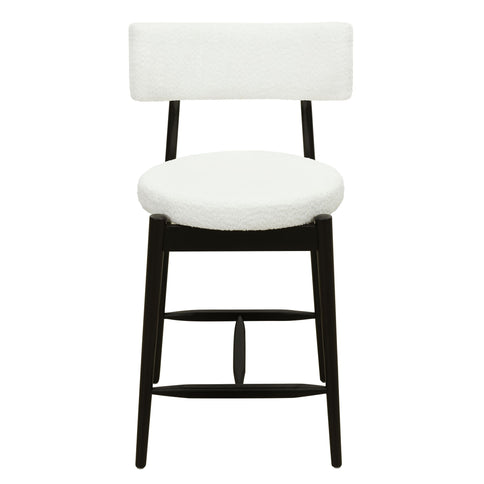 Mid Century Modern Counter Stools, Fabric Upholstered Chairs