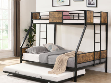 Modern Metal Bunk Bed With Dual Side Ladder And Metal Desig
