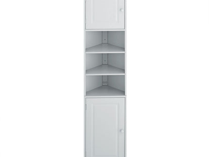 Multi Functional Corner Cabinet With Adjustable Shelves And 2 Doors
