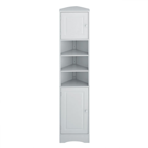 Multi Functional Corner Cabinet With Adjustable Shelves And 2 Doors