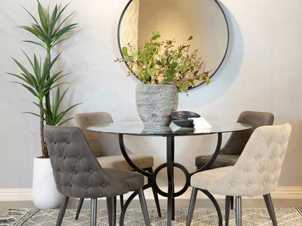 Marina - Round Dining Table - Gunmetal