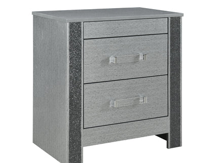 Lorenzo - Nightstand With Hidden Compartment And Handles - Silver