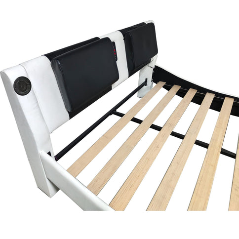 Platform Bed Frame With LED Lighting, tooth Music, Vibration Massage