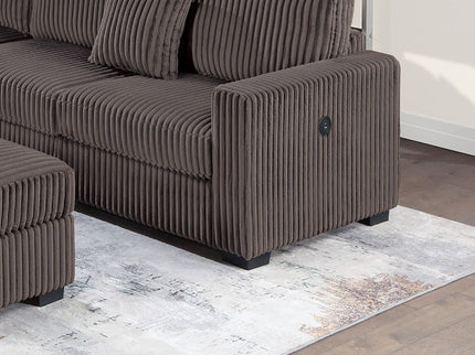 Upholstered L - Shaped 4 Piece Sectional Set With USB, Cocktail Ottoman