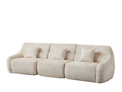 Luxury Curved Corner Sectional Sofa With 4 Pillows