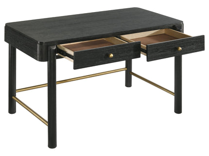 Anser - 2 Drawer Vanity Desk Makeup Table Rounded Design - Black