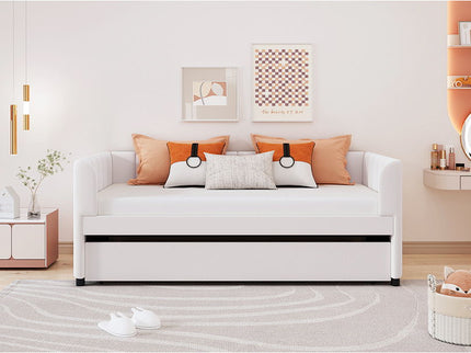 Upholstered Daybed With Ergonomic Design Backrest