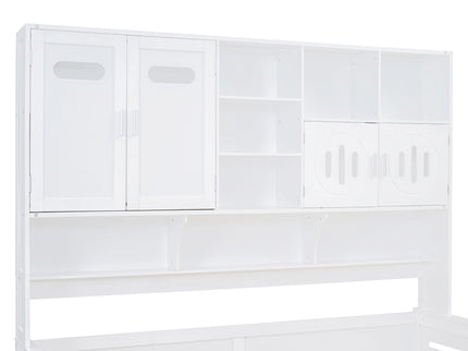 Daybed With All-In-One Cabinet And Shelf