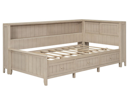 Daybed With Storage Shelves And 3 Drawers