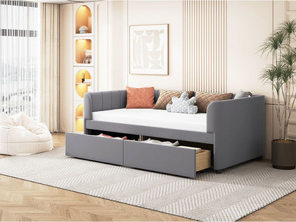 Upholstered Daybed With Ergonomic Design Backrest