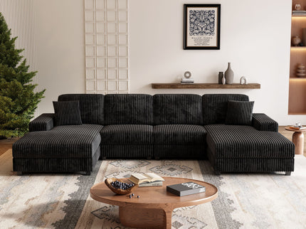U-Shaped Convertible Sofa, 4 Seater Large Living Room Lounge