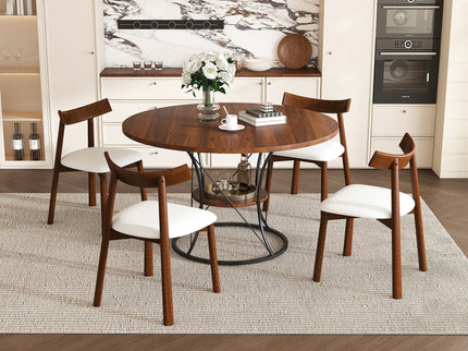 Round Extendable Dining Table Set With Chairs