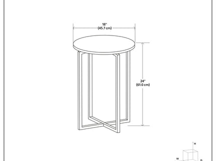 Marsden - Side Table With Polished Base - White / Silver