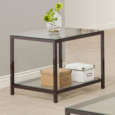 Weston - 1 Shelf Side End Table - Nickel