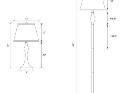 3 Piece Lamp Set, Floor Lamp And 2 Table Lamps - Silver
