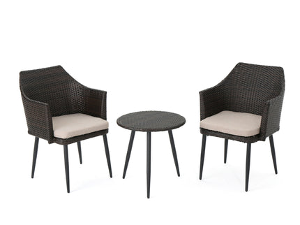 Kenneth - 3 Pieces Chat Set Outdoor Furniture - Brown Multi