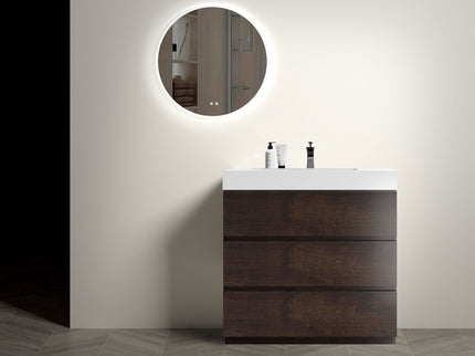 Alice - Bathroom Vanity With Large Storage Freestanding Bathroom Vanity, Sink For Modern Bathroom, One-Piece Sink Basin Without Drain And Faucet