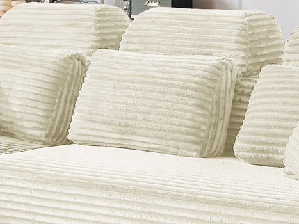 Sectional Sleeper Sofa & Storage Pockets, Modular Couch With Throw Pillows For Living Room