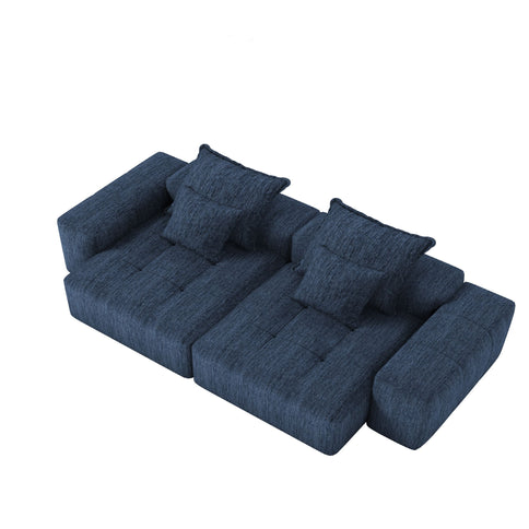 Modern Oversized Diy Combination Modular Sectional Sofa & Pillows
