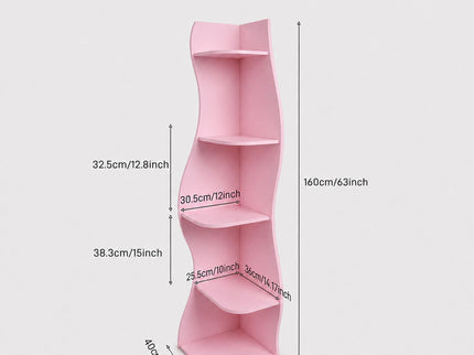 5 Tier S - Shaped Corner Shelf For Living Room