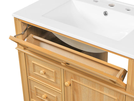 Bathroom Vanity With Flip Out Drawer, 2 Soft-Close Drawers