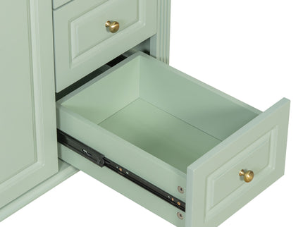 Modern Bathroom Vanity With Sink, 3 Drawers & 2 Doors
