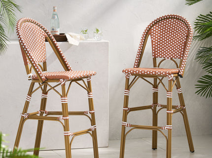 Outdoor Pe Rattan French Barstool Set