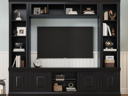 TV Stand With Hutch, Large Entertainment Center With Adjustable Shelves
