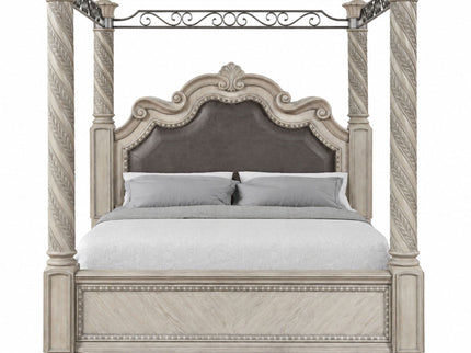 Panel Canopy King Bed - Gray