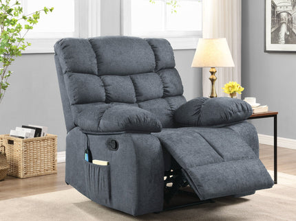 Contemporary Massage Recliner With Pillow Tufted Design - Charcoal