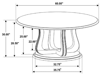 Verdugo - Round Dining Table With Pedestal Base - White Washed