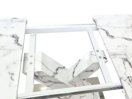 Modern Rectangle Dining Table With Stretchable TopAnd X Shape Legs