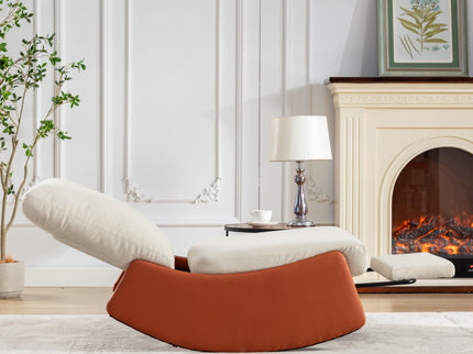 Modern Rocking Chair Recliner, Comfy Rocker Nursery Chair With Footrest, Accent Reading Chair, Upholstered Lounge Chair For Relaxing, Resting, Soft Padded Rocker For Indoor Living Room Bedroom