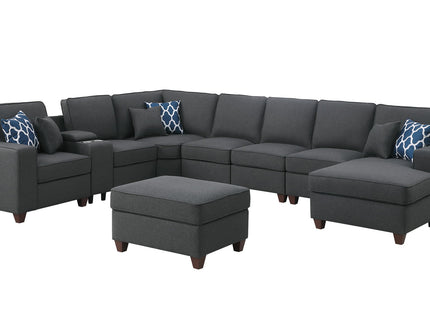 Eric - 9 Piece Upholstered Sectional With Ottoman