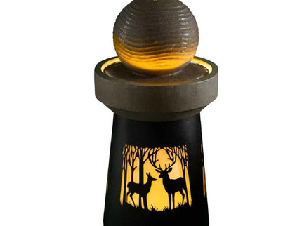Outdoor Garden Lantern With Warm LED Light Deer Silhouette Decorative Landscape Light For Patio - White / Gray