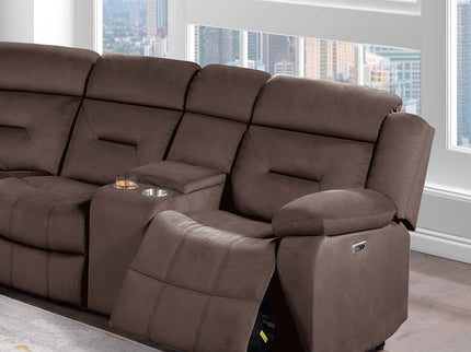 Power Reclining Sectional Set With Console Cup Holders