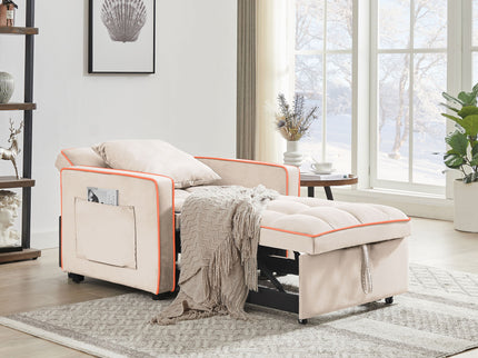 Modern 3 In 1 Sofa Bed Chair, Adjustable Recliner