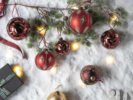 Christmas Ball Glass Decorative Hanging Ball Christmas Tree Ornaments, For Holiday Party Decorations