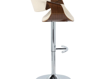 Symphony - Mid Century Modern Adjustable Barstool & Swivel With Rounded T Footrest (Set of 2)