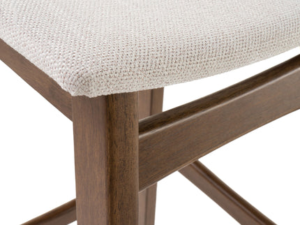 Mid Century Modern Bar Stool Set With Upholstered Seating