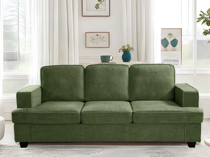 Modern Sofa, Comfortable 3 Seater Couch With Deep Seating, Loose Back Cushions, Wide Arms