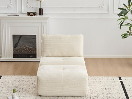 Single Chaise Longue With Movable Ottoman For Living Room