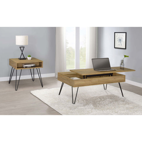 Amara - Lift Top Coffee Table With Hidden Storage - Oak