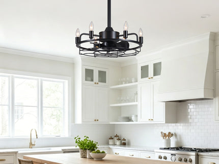 Modern Farmhouse Ceiling Fan, Adjustable Hanging