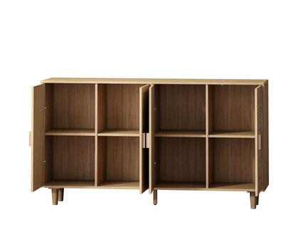 Elegant And Functional Rattan Decorative Storage Cabinet With 4 Doors