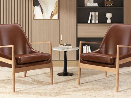 Mid-Century Modern Accent Armchair With High Back